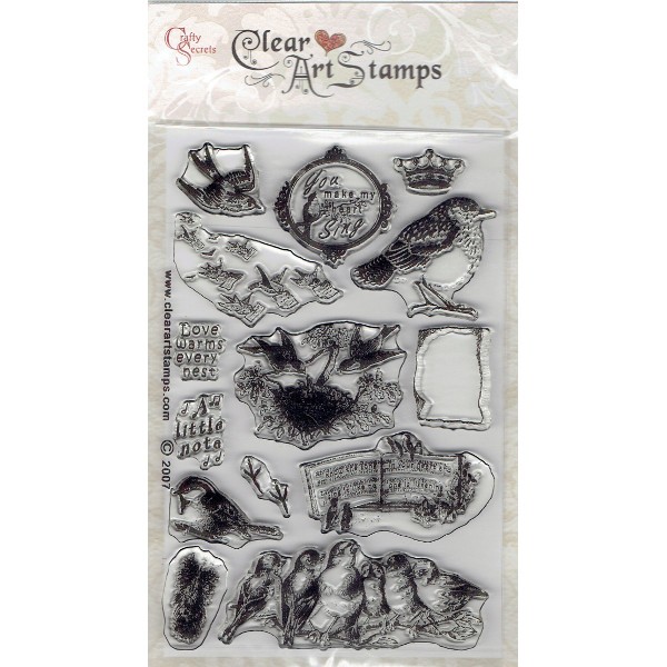 Crafty Secrets Clear Art Stamps Bird Notes
