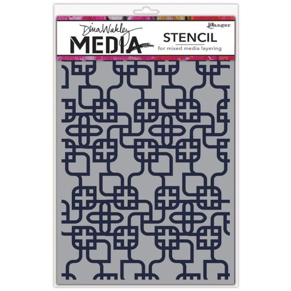 Dina Wakley Media Stencil Linking Pattern