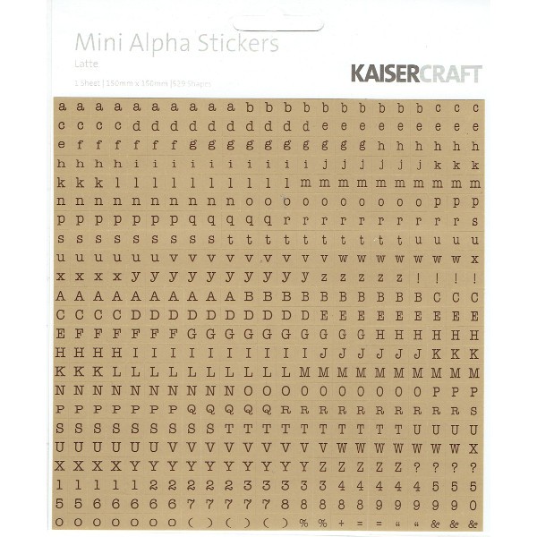 Kaisercraft Mini Alpha Stickers Latte