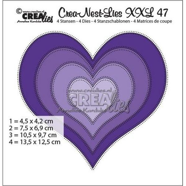 CreaLies Crea-Nest-Lies XXL No. 47 Hearts w/Dots