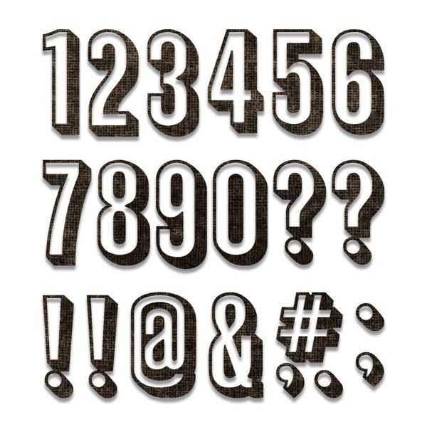 Tim Holtz Alterations Thinlits Alphanumeric Shadow Numbers