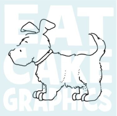 Eat Cake Graphics Wood-Mounted Rubberstamp Scooter with his Ears up