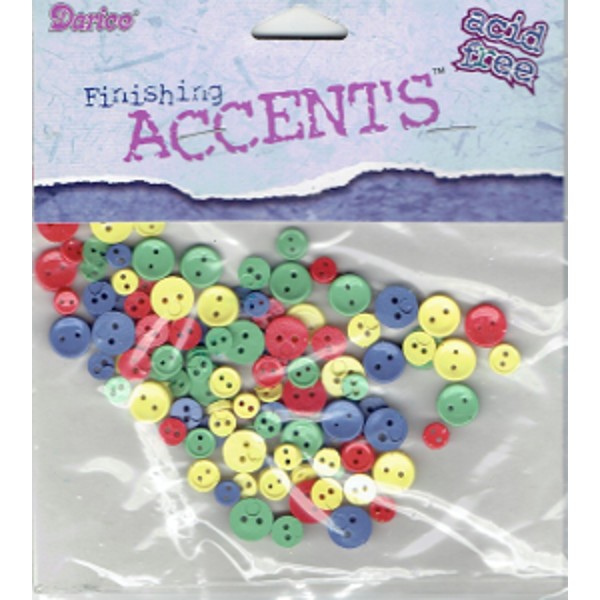 Darice Finishing Accents Mini Buttons Primary