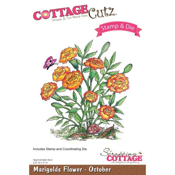 Cottage Cutz Stamp & Die Mariegolds Flower October