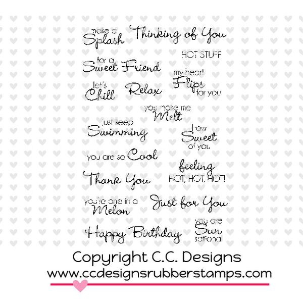 C.C. Designs Rubber Stamps Pool Party