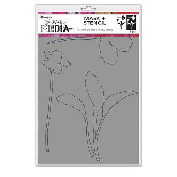 Dina Wakley Media Stencil Sprouts