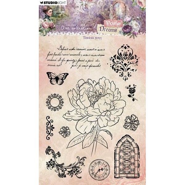 Studio Light Victorian Dreams Clearstamps No.610 Timeless Peony
