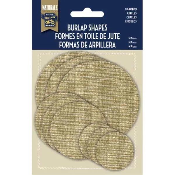 Little Yellow Bicycle Burlap Shapes Circles