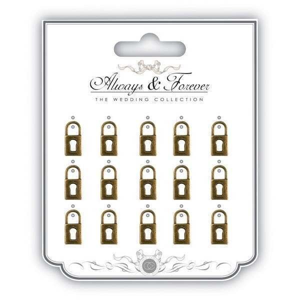 Craft Consortium Always & Forever Metal Charms Vintage Lock small