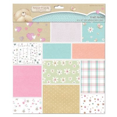 Forever Friends Kraft Notes Self-Adhesive Fabric Sheet Patches