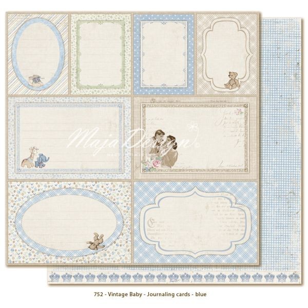 Maja Design Vintage Baby Journaling Cards Blue