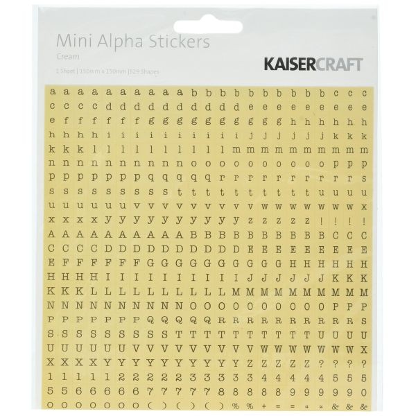 Kaisercraft Mini Alpha Stickers Cream
