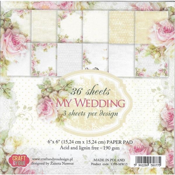 Craft & You My Wedding Small Paper Set 6x6