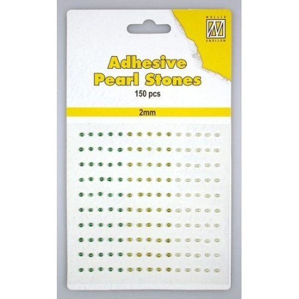 Nellie´s Choice Adhesive Pearls Stones 2mm Green