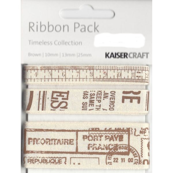 Kaisercraft Ribbon Pack Timeless Collection Brown