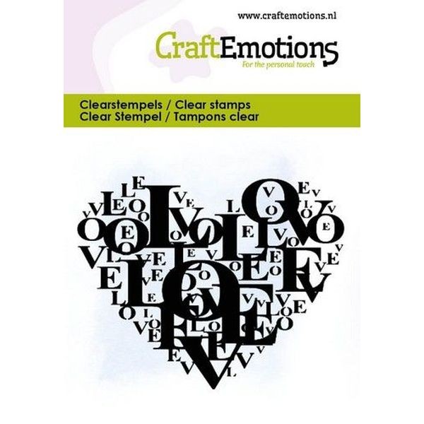 Craft Emotions Clearstamps 6x7 Heart Full of Text Love
