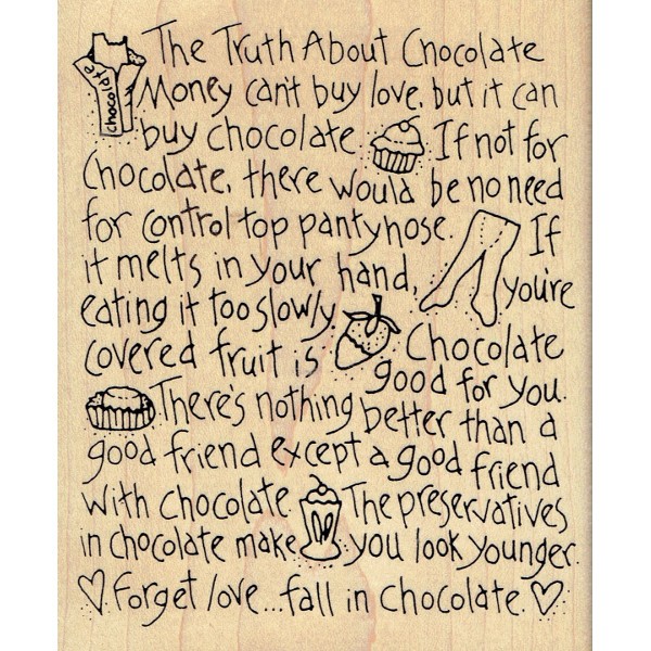 Inky Antics Wood-Mounted Rubberstamp Chocolate Text
