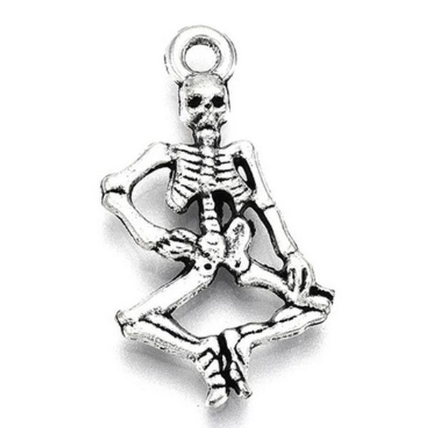 Metal Charms-Set (5) Dancing Skeleton