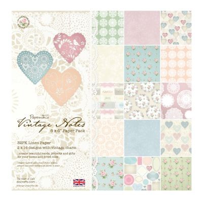 Papermania Vintage Notes Linen Paperpack 6x6