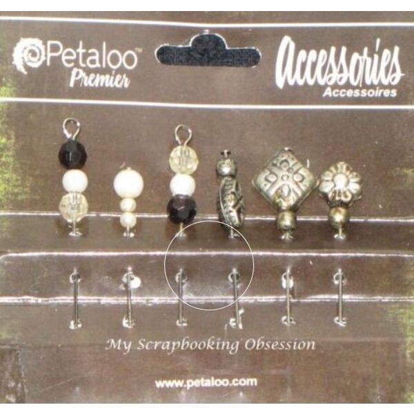 Petaloo Premier Accessories Pins Silver/Black