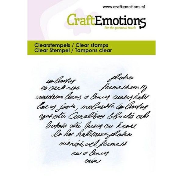 Craft Emotions Clearstamps 6x7 Heart Background Handwriting