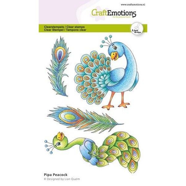 Craft Emotions Clearstamps A6 Pipa Peacock