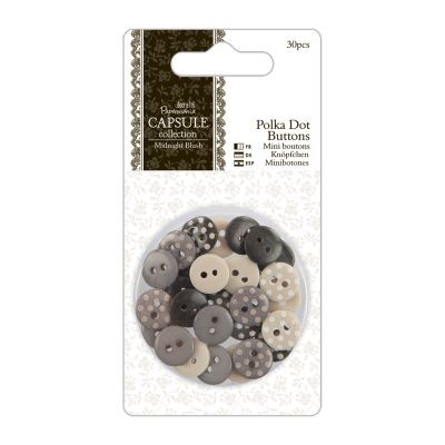 Papermania Capsule Midnight Blush Polka Dot Buttons