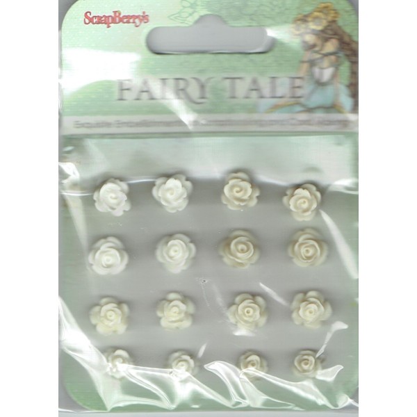 ScrapBerry´s Resin Set of Roses Fairytale White & Beige