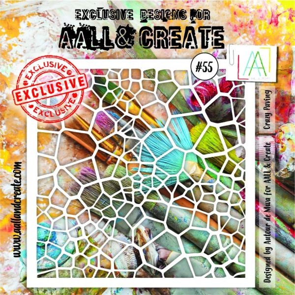 AALL & Create Stencil 6x6 No. 55 Crazy Paving