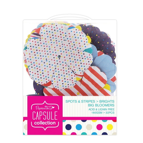 Papermania Capsule Spots & Stripes Brights Big Bloomers