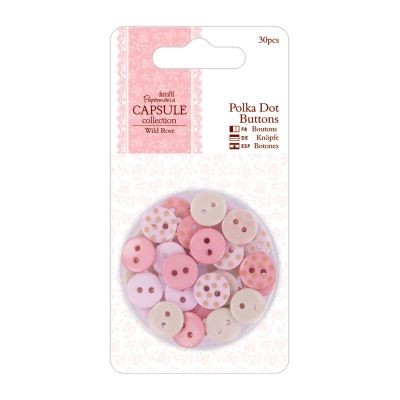Papermania Capsule Wild Rose Polka Dot Buttons