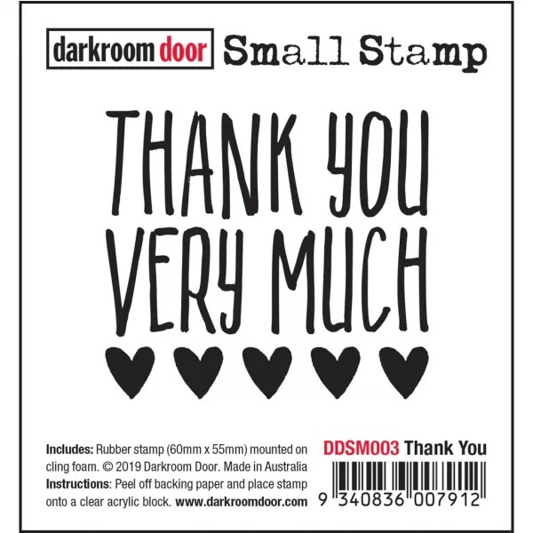 Darkrrom Door Small Clingstamp Thank You