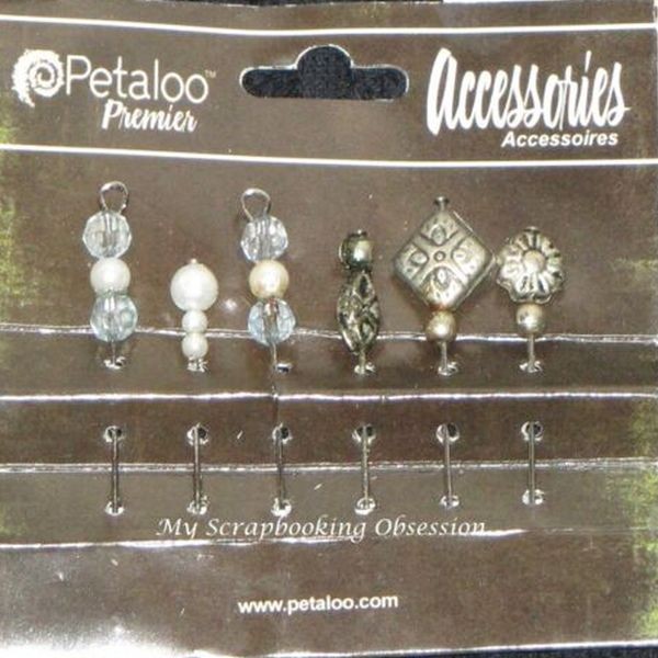Petaloo Premier Accessories Pins Silver/Blue