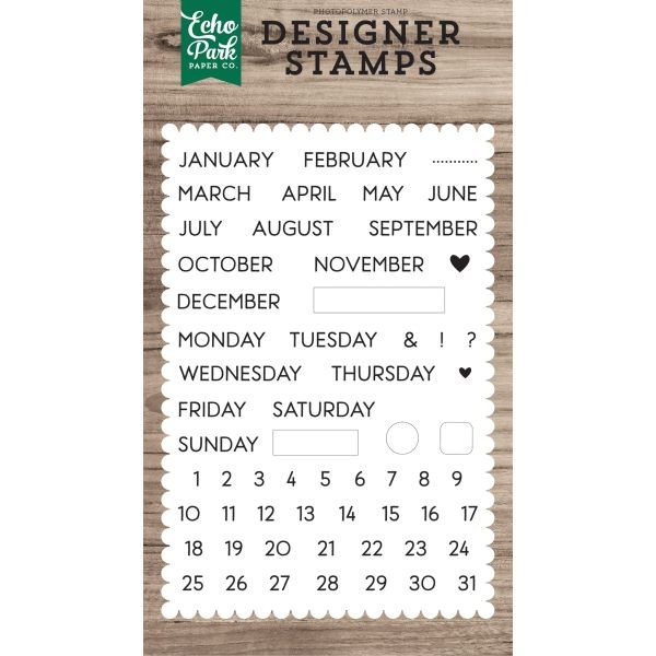 Echo Park Calendar Essentials Designer Stamps