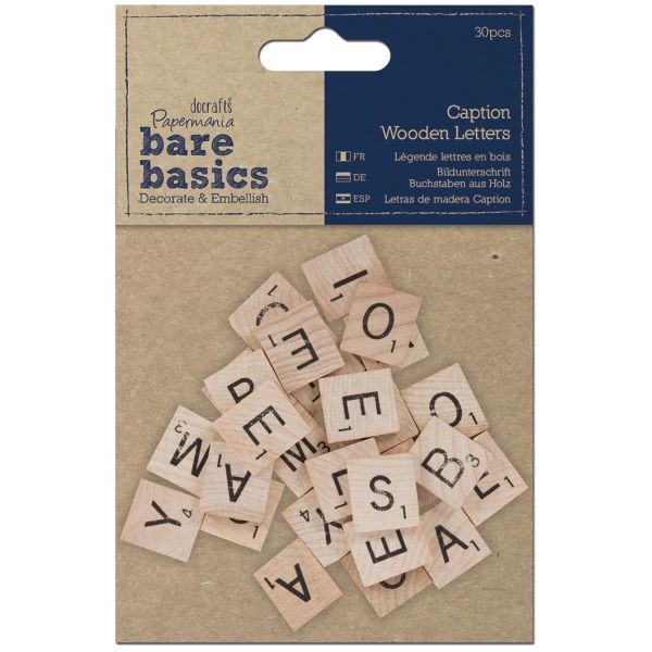 Papermania Bare Basics Wooden Letters Caption