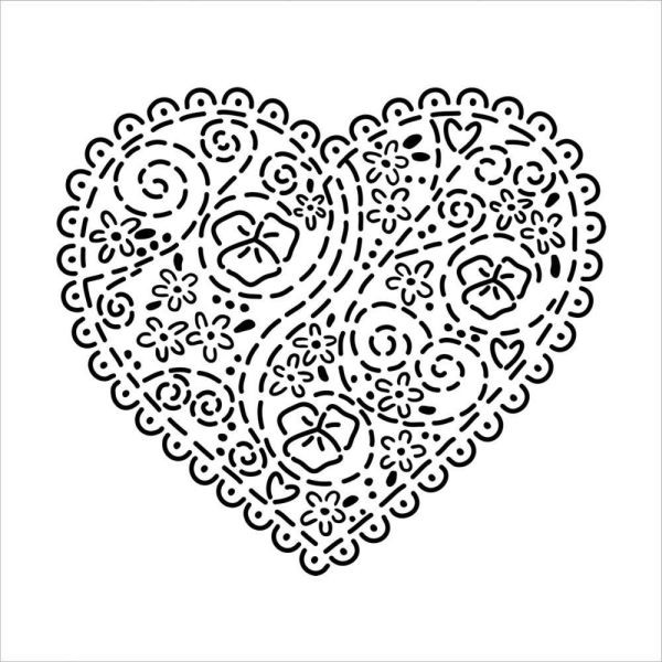 TCW Template 6x6 by Ronda Palazzari Embroidered Heart
