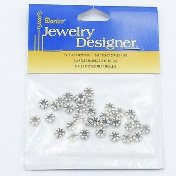 Darice Jewelry Designer Rondelle Spacer Beads Silver