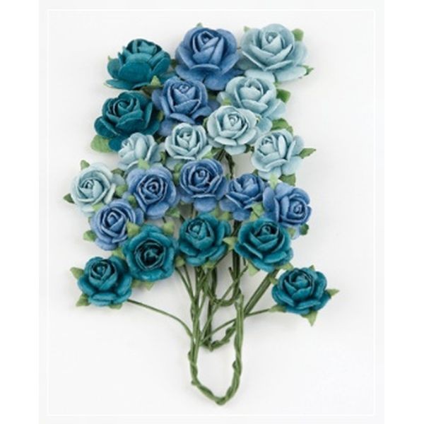 Marianne D Paper Roses Bright Blue