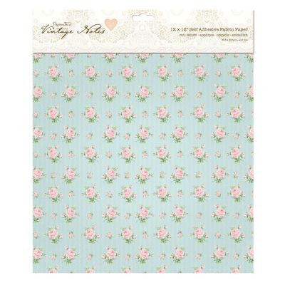 Papermania Vintage Notes Self-Adh. Fabric Sheet Rose Buds