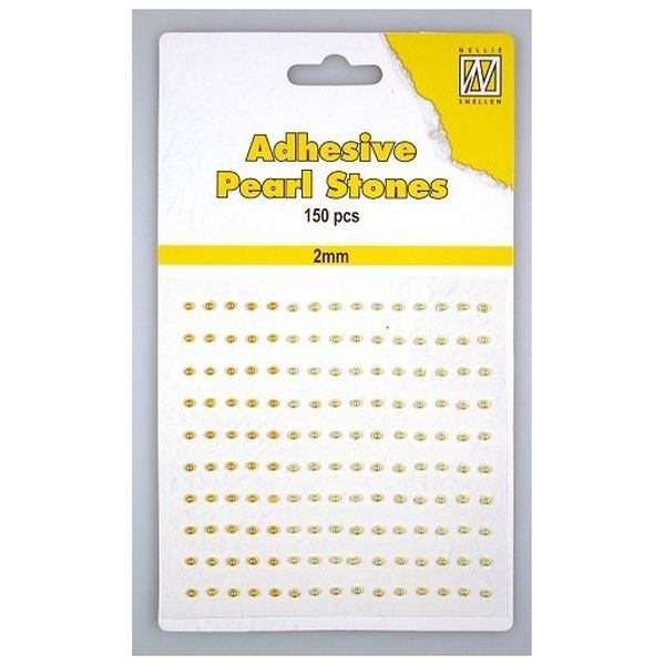 Nellie´s Choice Adhesive Pearls Stones 2mm Yellow