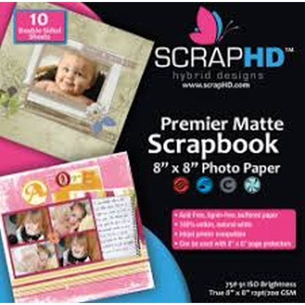 ScrapHD Premier Matte Scrapbook Photo Paper 8" x 8"