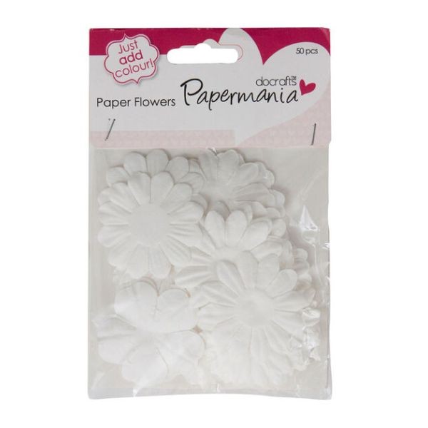 Papermania Paper Flowers Petal Pouch Assorted Large White