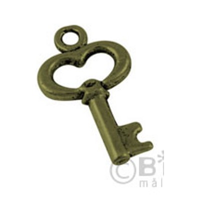 Metal Charms Mini Key Bronze