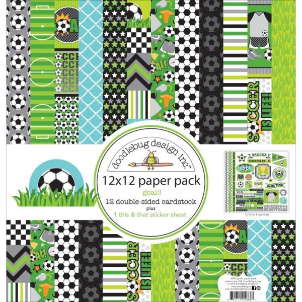 Doodlebug Design Paper Pack 12x12 Goal!!