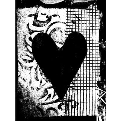 Traci Bautista Clingstamp Graffiti Glam Heart on a Plate