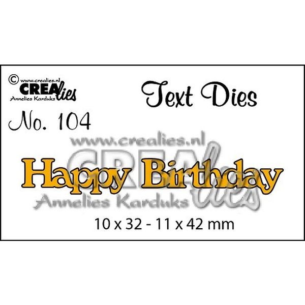 CreaLies Text Dies UK No. 104 Happy Birthday