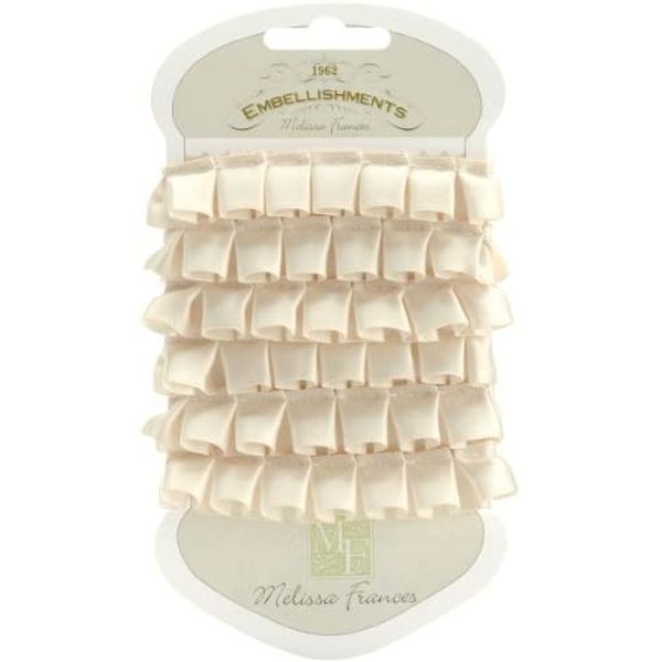 Melissa Frances Embellishments Pleated Satin Ribbon Cream