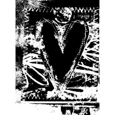 Traci Bautista Clingstamp Graffiti Glam Reversed Stitched Heart