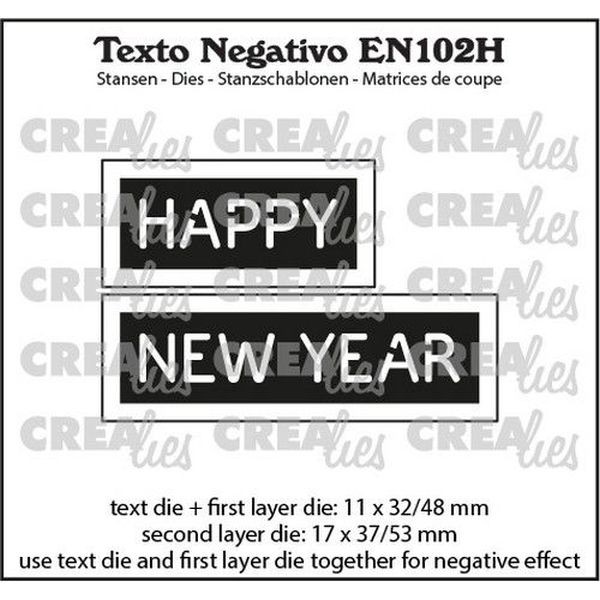 CreaLies Texto Negativo No. 102H Happy New Year Horizontal