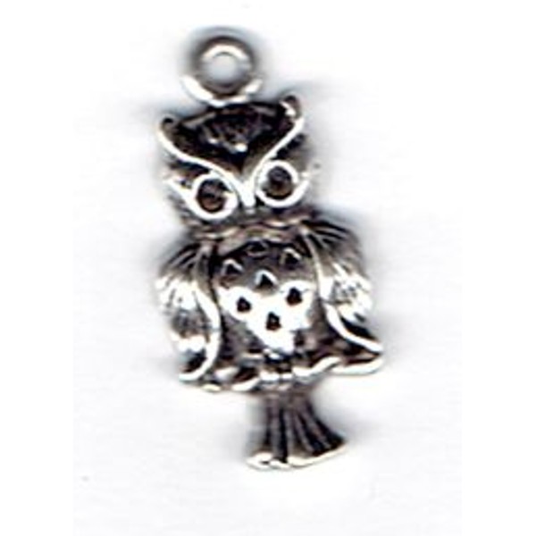 Metal Charms-Set (10) Owl